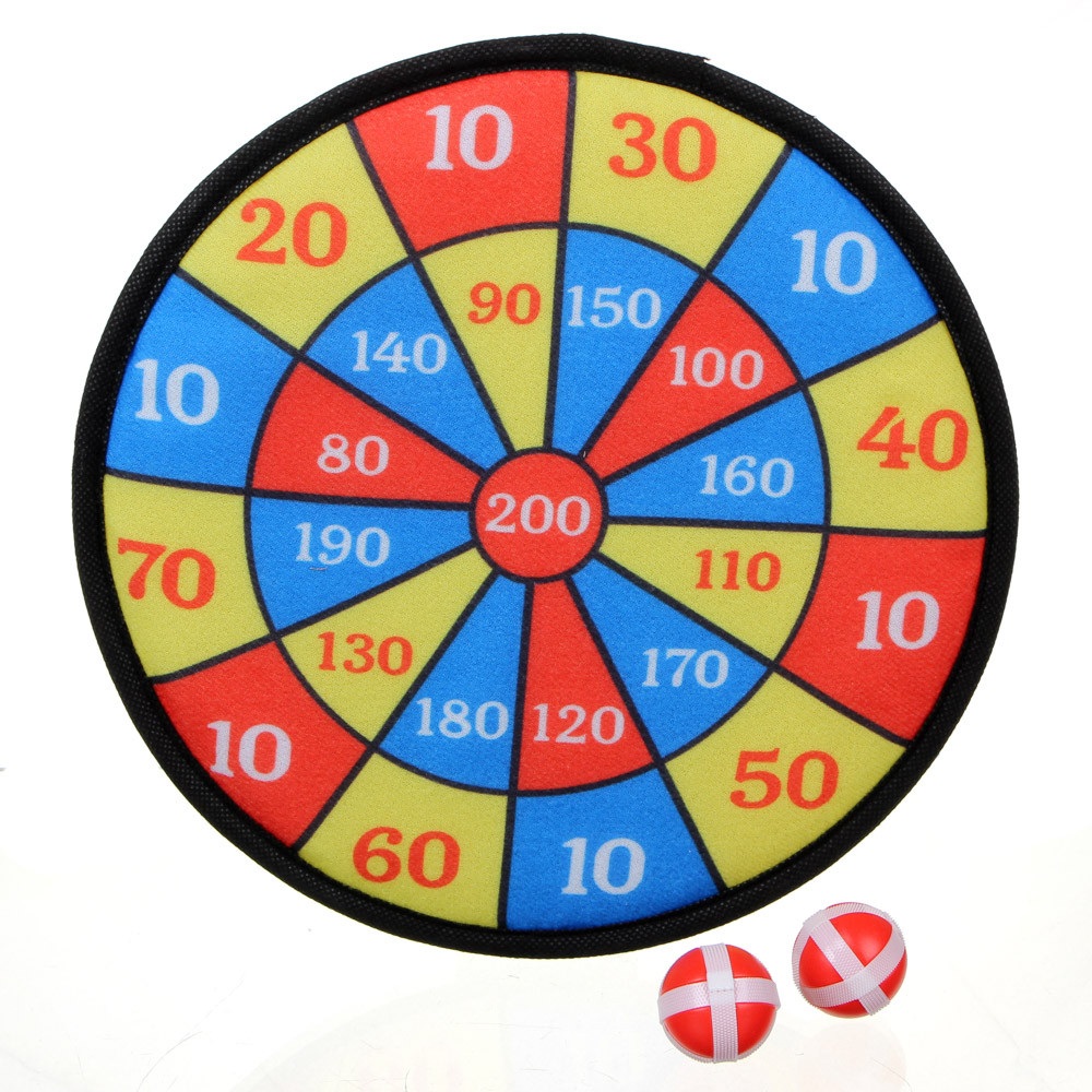 Дартс на липучках, 28см, 2 мяча, пластик, бумага, LDGames, 341-122