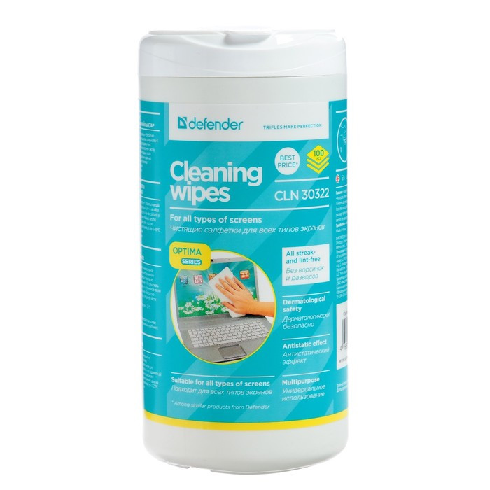 Салфетки чистящие д/всех типов экранов 100шт.Cleaning wipes 30322 1184026