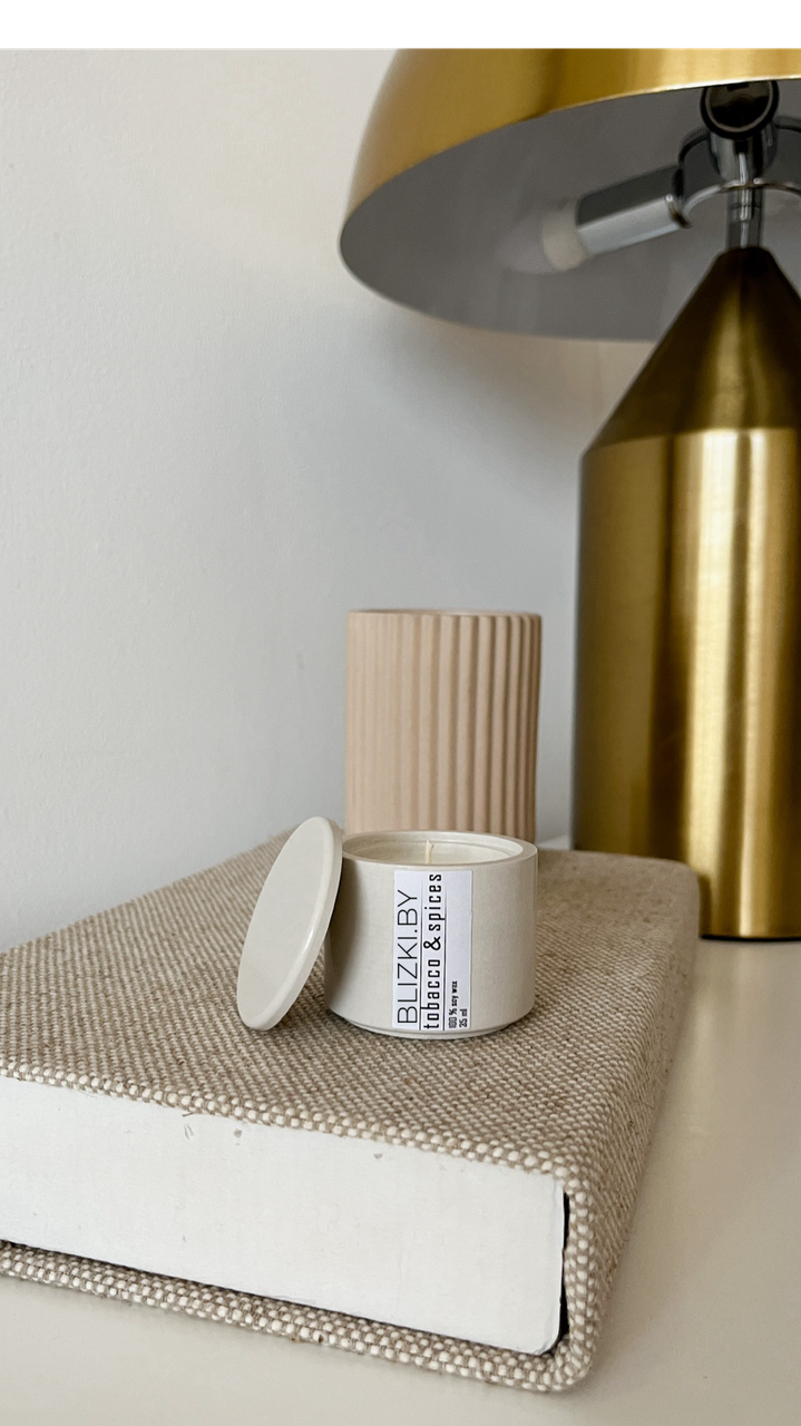 Свеча ароматическая ручной работы Мини с крышкой, 5ч горения, РБ