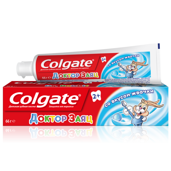 Colgate паста зубная детская гелевая Доктор Заяц со вкусом жвачки 50мл
