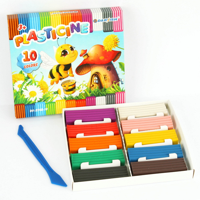 Пластилин 10цв 200г со стеком DV-5748-10, РФ