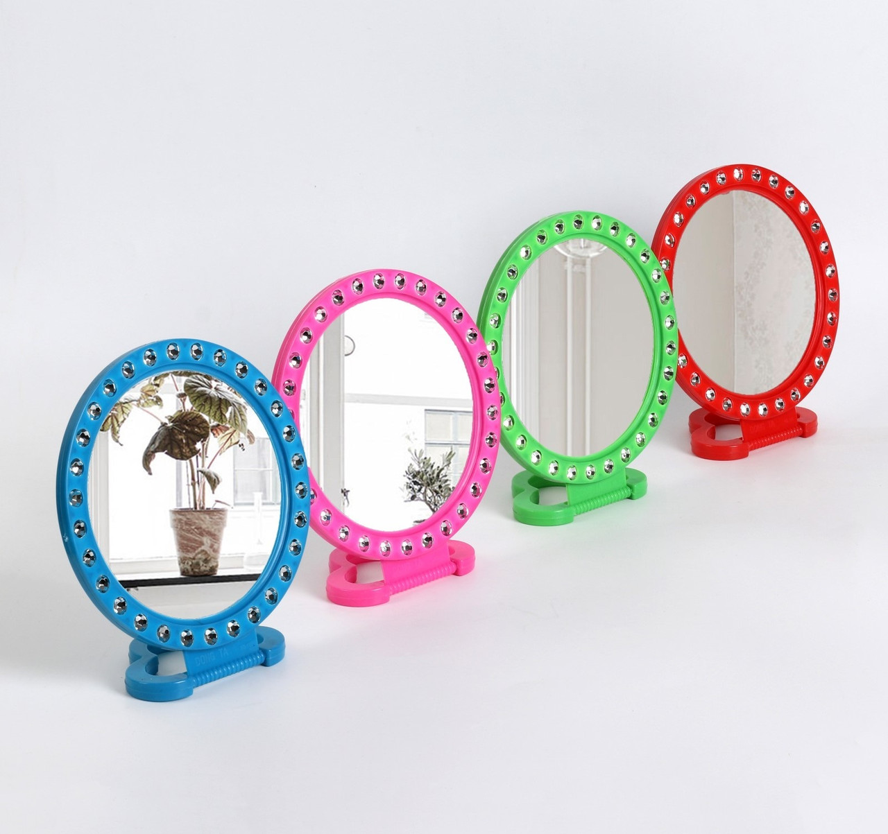 Зеркало склад-подвес пластик круг одностороннее d12/15*22см 452664