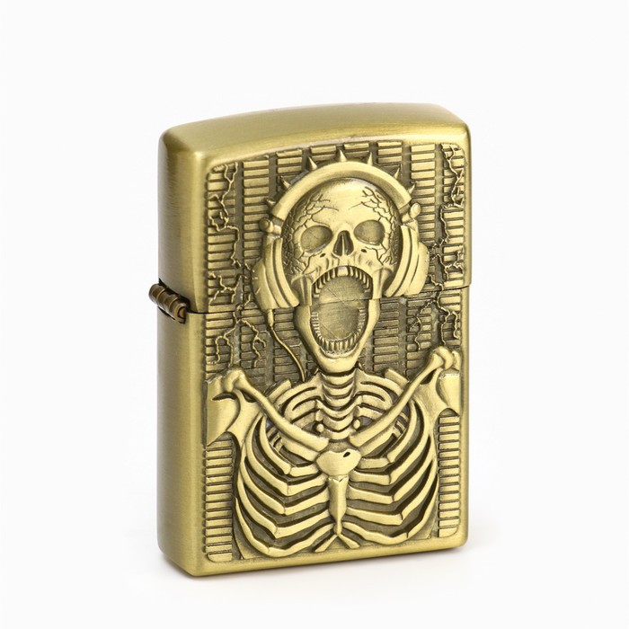 Зажигалка бензиновая Скелет в подарочной коробке 9039471
