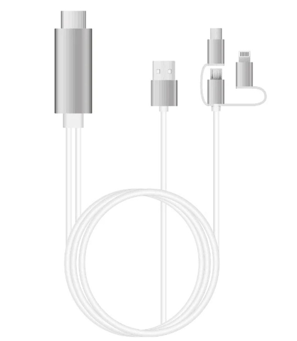 Переходник HDMI-3 в 1 (Lghting,microUSB,Type-C) L6M-3M