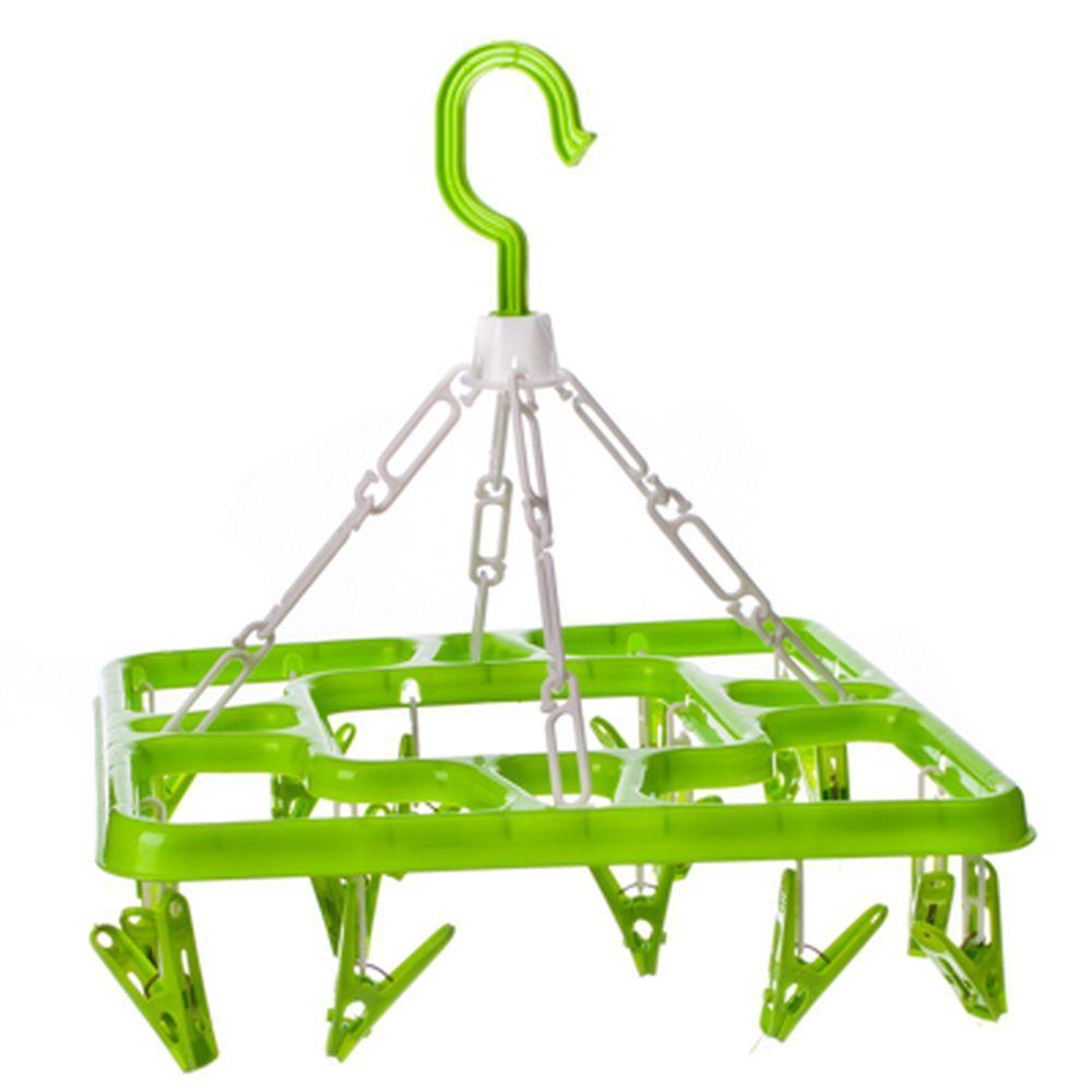 Сушилка для белья подвесная квадратная с прищепками 16 шт., пластик, 3 цвета, 453-128