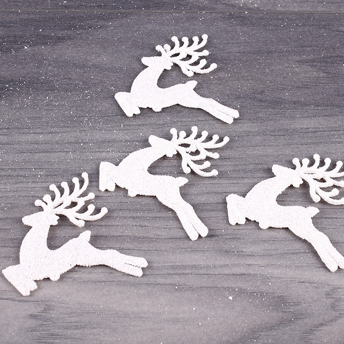 Подвеска новогодняя Олень 4шт с блестками DV-C-45
