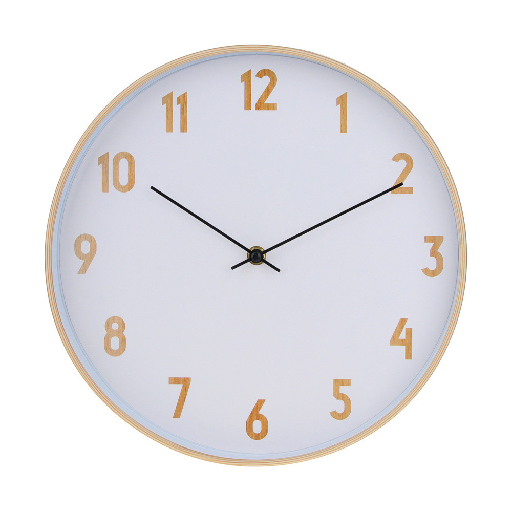 Часы настенные круглые, пластик, d30 см, тикающий ход, 1xАА, 581-086