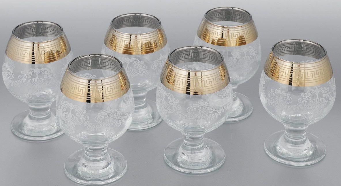 Бокалы стеклянные для коньяка "Гусь Хрустальный" 6шт