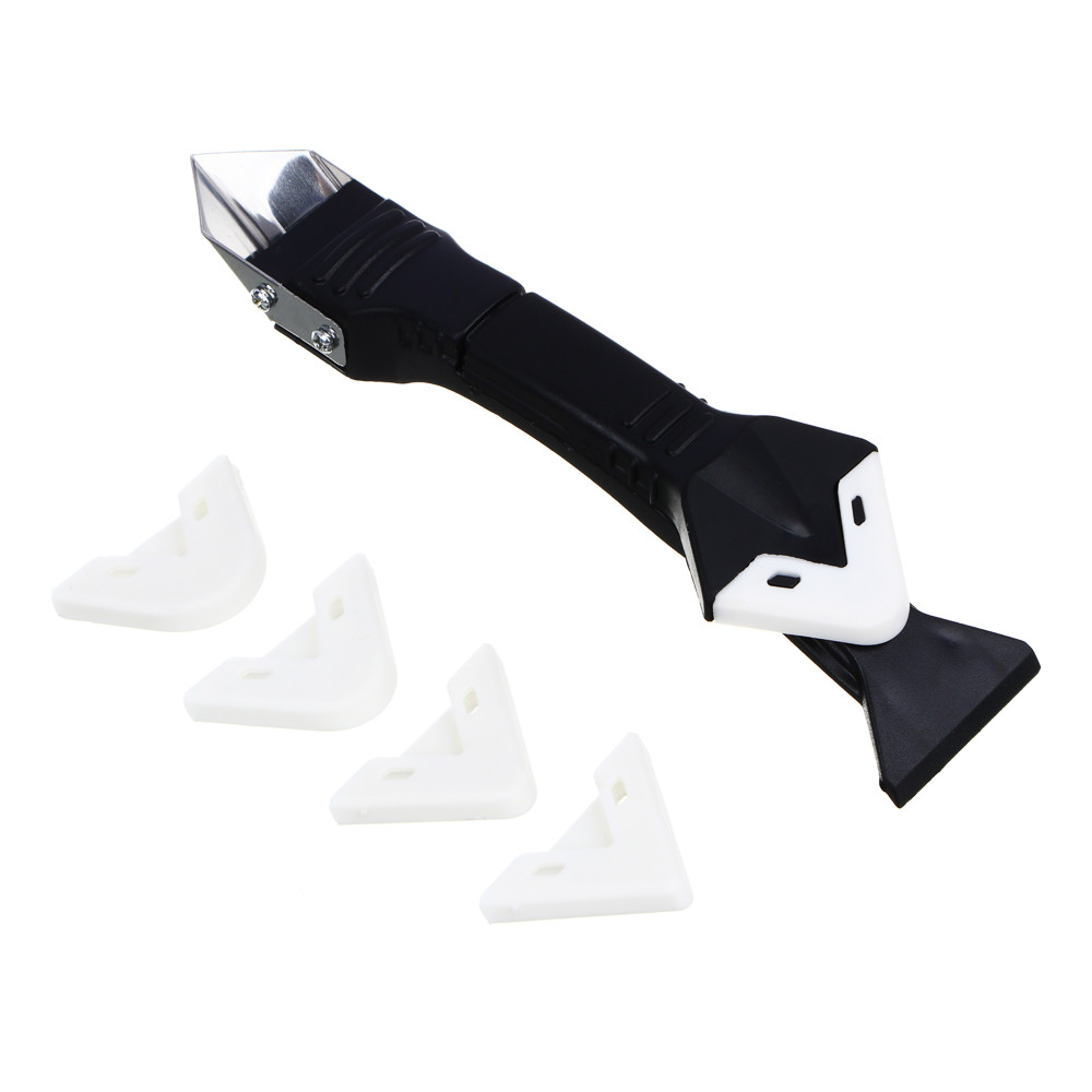 Скребок-шпатель для удаления, выравнивания герметика, 5 сменных насадок 685-029